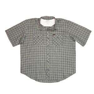 Men’s Orvis Gray/White Plaid Button Up - 2XL